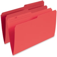 Pendaflex 1/2 Tab Cut Legal Recycled Top Tab File Folder - 8 1/2" (215.90 mm) x 14" (355.60 mm) - Red - 10% Recycled - 100 / Box