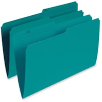 Pendaflex 1/2 Tab Cut Legal Recycled Top Tab File Folder - 8 1/2" (215.90 mm) x 14" (355.60 mm) - Teal - 10% Recycled - 100 / Box