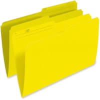 Pendaflex 1/2 Tab Cut Legal Recycled Top Tab File Folder - 8 1/2" (215.90 mm) x 14" (355.60 mm) - Yellow - 10% Recycled - 100 / Box