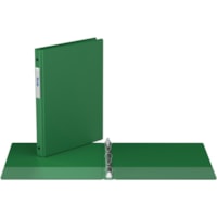 Davis Round Ring Commercial Binder - 1/2" (12.70 mm) Binder Capacity - 8 1/2" (215.90 mm) x 11" (279.40 mm) Sheet Size - Fastener(s): 3 x Round Ring - Pocket(s): 2, Inside Front & Back - Green - Recycled - 1 Each