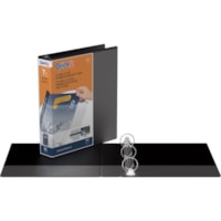 QuickFit QuickFit Round Ring View Binder - 1 1/2" (38.10 mm) Binder Capacity - Letter - 8 1/2" (215.90 mm) x 11" (279.40 mm) Sheet Size - Fastener(s): Round Ring - Pocket(s): Internal - Black - Recycled - Easy Insert Spine, Clear Overlay - 1 Each