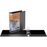 QuickFit QuickFit Round Ring View Binder - 2" (50.80 mm) Binder Capacity - Letter - 8 1/2" (215.90 mm) x 11" (279.40 mm) Sheet Size - Fastener(s): Round Ring - Pocket(s): Internal - Black - Recycled - Easy Insert Spine, Clear Overlay - 1 Each