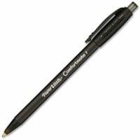 Paper Mate Comfort Mate Retractable Pens - Fine Pen Point - Retractable - Black Ink - Rubber Barrel - 1 Dozen