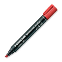 Lumocolor Permanent Marker - Chisel Marker Point - Refillable - Red Ink - Polypropylene Barrel - 1 Each