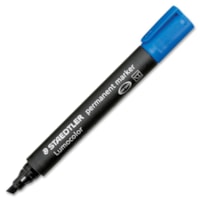 Lumocolor Permanent Marker - Chisel Marker Point - Refillable - Blue Ink - Polypropylene Barrel - 1 Each