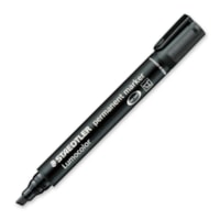 Lumocolor Permanent Marker - Chisel Marker Point - Refillable - Black Ink - Polypropylene Barrel - 1 Each