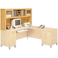 bbf Somerset L-Desk Hutch - x 71" (1802.99 mm) x 12.5" (316.99 mm) x 36" (913.99 mm) - Finish: Maple