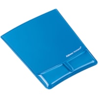 Fellowes Mouse Pad / Wrist Support with Microban® Protection - 0.88" (22.35 mm) x 8.25" (209.55 mm) x 9.88" (250.95 mm) Dimension - Blue - Polyurethane - 1 Pack