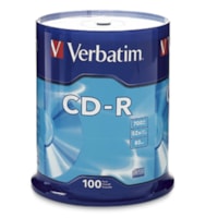 CD enregistrable - CD-R - 52x - 700 Mo - 100 emballage Broche Verbatim - 120 mm - 1.33 Heure Temps maximum d'enregistrement