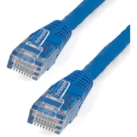 StarTech.com 35ft CAT6 Ethernet Cable - Blue Molded Gigabit - 100W PoE UTP 650MHz - Category 6 Patch Cord UL Certified Wiring/TIA - 35ft Blue CAT6 Ethernet cable delivers Multi Gigabit 1/2.5/5Gbps & 10Gbps up to 160ft - 650MHz - Fluke tested to ANSI/TIA-568-2.D Category 6 - 24 AWG stranded 100% copp