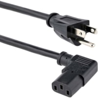 StarTech.com 6ft (1.8m) Computer Power Cord, NEMA 5-15P to Right Angle C13, 10A 125V, 18AWG, Replacement AC Power Cord, Monitor Power Cable - 6ft (1.8m) 18AWG flexible computer power cord w/ NEMA 5-15P and Right-Angle IEC 60320 C13 connectors; Rated for 125V 10A; UL listed (UL62/UL817); Fully molded