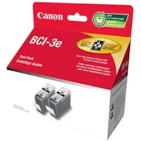 Canon BCI-3E Twin Pack Black Ink Cartridge - Inkjet - Black - 2 Pack