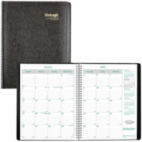 Blueline EcoLogix 14-Month Monthly Planner, 11" x 8-1/2" , English - Julian Dates - Monthly - 14 Month - December 2024 to January 2026 - 1 Month Single Page Layout - 8 1/2" (215.90 mm) x 11" (279.40 mm) Sheet Size - Twin Wire - Black - Paper - 0.5" (12.70 mm) Height x 9.3" (234.95 mm) Width - Addres