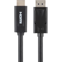 Câble vidéo 6 pi (1,83 m) Belkin - 6 pi (1,83 m) Câble vidéo - First End : Audio/Vidéo numérique DisplayPort - Mâle - Second End : Audio/Vidéo numérique HDMI - Mâle - Noir