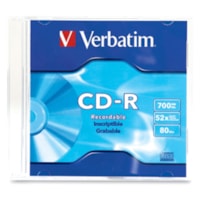 CD enregistrable - CD-R - 52x - 700 Mo - 50 emballage Boîtier fin Verbatim - 120 mm - 1.33 Heure Temps maximum d'enregistrement