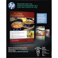 HP Glossy Brochure Inkjet Paper - Glossy - 98 Brightness - 98% Opacity - Letter - 8 1/2" (215.90 mm) x 11" (279.40 mm) - 48 lb (21772.43 g) Basis Weight - Glossy - Double-sided - Glossy - 150 / Pack