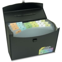 Winnable Letter Expanding File - 8 1/2" (215.90 mm) x 11" (279.40 mm) - 21 Pocket(s) - Poly - Black - 1 Each