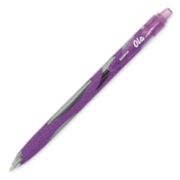 Zebra Pen OLA Retractable Ballpoint Pen - Medium Pen Point - Retractable - Purple Ink - Translucent Rubber Barrel - 12 / Box