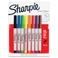 Sharpie Permanent Ultra Fine Point Marker - Ultra Fine Marker Point - Assorted Ink - 8 / Pack