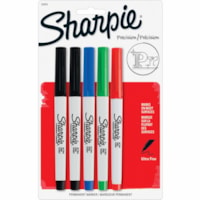 Sharpie Precision Permanent Markers - Ultra Fine Marker Point - Assorted Ink - 5 / Pack