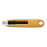 Olfa Compact Safety Knife - Self-retractable - Steel - Black, Yellow - 1 Each