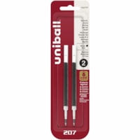 uniball(tm) 207 Gel Pen Refill - 0.7 mm (0.03") , Medium Point - Black Ink - Super Ink - 2 / Pack