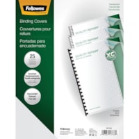 Fellowes Futura(tm) Presentation Covers - Oversize, Frosted, 25 pack - 11.3" (285.8 mm) Height x 8.8" (222.3 mm) Width x 0.1" (1.5 mm) Depth - For 8 3/4" (222.25 mm) x 11 1/4" (285.75 mm) Sheet - Rectangular - Clear - Polypropylene - 25 / Pack