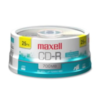 Maxell CD Recordable Media - CD-R - 48x - 700 MB - 25 - 120mm - 1.33 Hour Maximum Recording Time