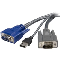 StarTech.com 2-in-1 - USB/ VGA cable - 4 pin USB Type A, HD-15 (M) - HD-15 (M) - 6 ft - Connect VGA video and USB using a single thin KVM cable