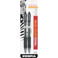 Stylo gel Sarasa Zebra Pen - 0,7 mm (0,03 po) Moyenne Pointe de stylo - Rechargeable - Rétractable - Ink Noir - Base de pigment - Barrel Translucide - 1 / emballage