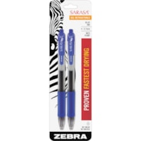 Zebra Pen Sarasa Gel Retractable Pens - 0.7 mm (0.03") Medium Pen Point - Refillable - Retractable - Blue Ink - Pigment-based - Translucent Barrel - 2 / Pack