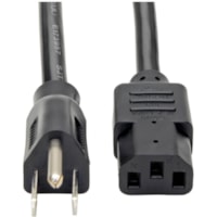 Tripp Lite 2ft Computer Power Cord Cable 5-15P to C13 Heavy Duty 15A 14AWG 2' - For Server - 220 V AC / 15 A - Black - 2 ft (0.61 m) Cord Length - NEMA 5-15P / IEC 60320 C13