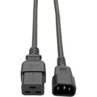 Tripp Lite 4ft Power Cord Extension Cable C19 to C14 Heavy Duty 15A 14AWG 4' - 250 V AC / 15 A - Black - 4 ft (1.22 m) Cord Length - IEC 60320 C19 / IEC 60320 C14