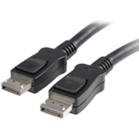 StarTech.com 50 ft DisplayPort Cable with Latches - M/M - 50ft/15m DisplayPort to DisplayPort cable; Full HD (1920 x 1200p 60Hz)/6.48 Gbps bandwidth/HDCP/DPCP/MST - Durable PVC strain relief; Latching connectors - For office/boardroom with laptop/workstation and monitor/projector; Samsung/Sony/Dell