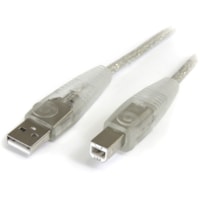 Câble de transfert de données USB2HAB10T 10 pi (3,05 m) USB/USB-B - 1 chaque StarTech.com - 10 pi (3,05 m) USB/USB-B Câble de transfert de données pour Dispositif périphérique, Imprimante, PC, MAC - 480 Mbit/s - 24/28 AWG - Transparent - 1 chaque