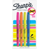 Sharpie Accent Highlighters with Smear Guard - Chisel Marker Point - Assorted Ink - Assorted Barrel - 4 / Pack