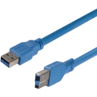 Câble de transfert de données 6 pi (1,83 m) USB/USB-B - 1 chaque StarTech.com - 6 pi (1,83 m) USB/USB-B Câble de transfert de données - 5 Gbit/s - Blindé - 28 AWG - Bleu - 1 chaque