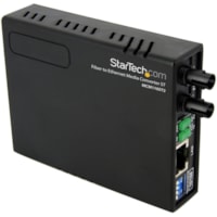 Émetteur-récepteur/Convertisseur de média StarTech.com - 1 x Réseasu (RJ-45) - 1 x Ports ST - Fonction DuplexPort ST - Multimode - 0,05 mil (0 mm) Fibre - Fast Ethernet - 10Base-T, 100Base-FX, 100Base-FX - 2 km (1,24 Mille) - Adaptateur secteur CA - Externe