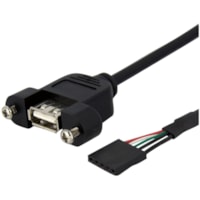 StarTech.com 1 ft Panel Mount USB Cable - USB A to Motherboard Header Cable F/F - Connect a panel-mountable USB port to your motherboard header. - usb header cable - panel mount usb - usb motherboard adapter -usb 2.0 internal cable