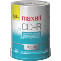 Maxell CD Recordable Media - CD-R - 48x - 700 MB - 100 / Pack - 120mm - 1.33 Hour Maximum Recording Time