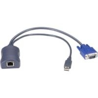 Black Box Server Access Module - VGA, USB - 164 ft KVM Cable - First End: 1 x RJ-45 Network - Female - Second End: 1 x 15-pin HD-15 - Male, 1 x 4-pin USB Type A - Male - Black - 1