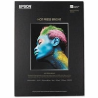 Epson Hot Press Bright Fine Art Paper - 96 Brightness - 98% Opacity - 13" x 19" - 330 g/m² Grammage - Matte, Smooth - Acid-free, Chlorine-free, Lignin-free - 25 / Pack