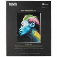 Epson Hot Press Bright Fine Art Paper - 98% Opacity - 17" x 22" - 330 g/m² Grammage - Matte, Smooth - Acid-free, Chlorine-free, Lignin-free - 25 / Pack