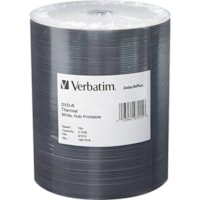 DVD enregistrable 97015 - DVD-R - 16x - 4.70 Go - 100 emballage Wrap - Blanc Verbatim - Transfert thermique Imprimable