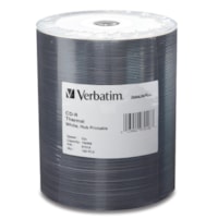 Verbatim CD-R 700MB 52X DataLifePlus White Thermal Printable, Hub Printable - 100pk Tape Wrap - Printable - Thermal Printable