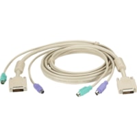 Black Box KVM CPU Cable - DT-Series, DVI-I, PS/2, Cable, 6-ft. (1.8-m) - 6 ft KVM Cable - First End: 1 x 18-pin DVI-D (Single-Link) Digital Video - Male, 2 x 6-pin Mini-DIN (PS/2) - Male - Second End: 1 x 18-pin DVI-D (Single-Link) Digital Video - Male, 2 x 6-pin Mini-DIN (PS/2) - Male - 1