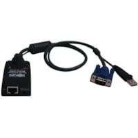 Tripp Lite by Eaton B055-001-USB Server Interface Module - KVM Cable - First End: 1 x RJ-45 Network - Female - Second End: 1 x 15-pin HD-15 - Male, 1 x USB 2.0 Type A - Male - Black 