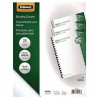 Fellowes Crystals Clear PVC Covers - Letter, 25pack - 11" (279.4 mm) Height x 8.5" (215.9 mm) Width x 0" (0 mm) Depth - For Letter 8 1/2" (215.90 mm) x 11" (279.40 mm) Sheet - Clear - Polyvinyl Chloride (PVC) - 25 Pack