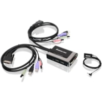 IOGEAR GCS932UB KVM Switch - 2 x 1 - 4 x Type A USB, 2 x DVI-D Video, 2 x Mini-phone Stereo Audio, 2 x Mini-phone Microphone