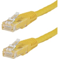 StarTech.com 8ft CAT6 Ethernet Cable - Yellow Molded Gigabit - 100W PoE UTP 650MHz - Category 6 Patch Cord UL Certified Wiring/TIA - 8ft Yellow CAT6 Ethernet cable delivers Multi Gigabit 1/2.5/5Gbps & 10Gbps up to 160ft - 650MHz - Fluke tested to ANSI/TIA-568-2.D Category 6 - 24 AWG stranded 100% co